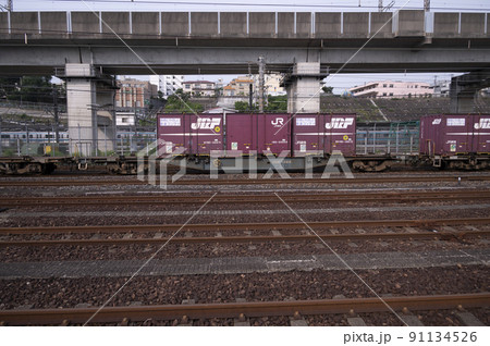 日本貨物鉄道のコンテナ輸送風景 日本貨物鉄道のコンテナ輸送風景 91134526