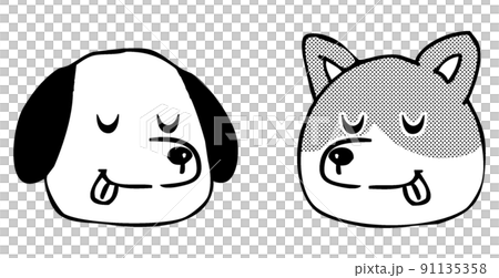 動物和狗的面部表情和麵部圖標 91135358