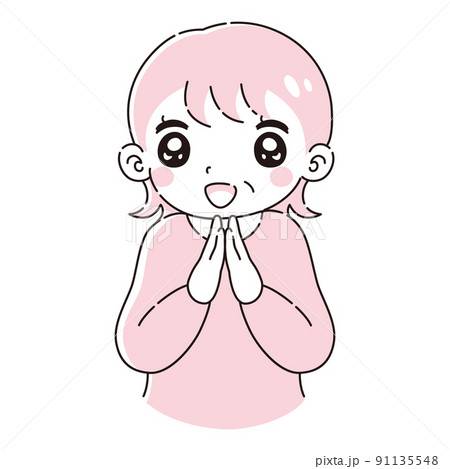 ときめくシニア女性のイラスト ときめくシニア女性のイラスト 91135548