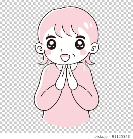 ときめくシニア女性のイラスト ときめくシニア女性のイラスト 91135548