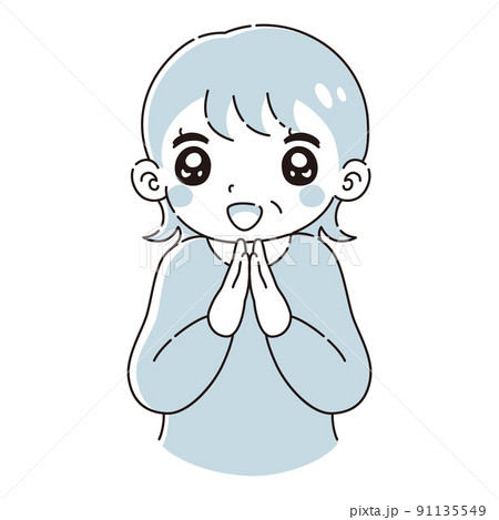 ときめくシニア女性のイラスト ときめくシニア女性のイラスト 91135549