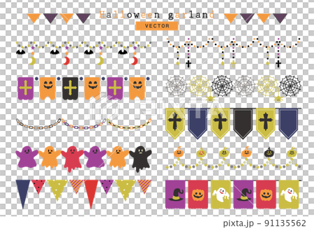 〘Vector〙 Halloween Garland / Color 91135562