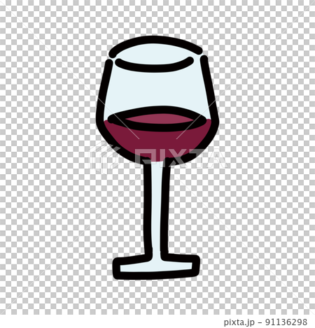 赤ワイン　アイコン風　イラスト 91136298