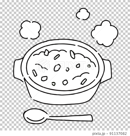 Porridge illustration monochrome black and white Porridge illustration monochrome black and white 91137082