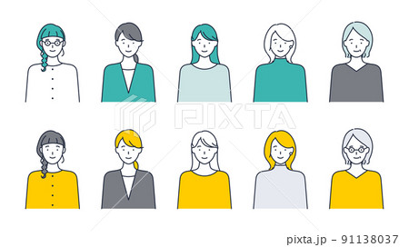 女性アイコンセット 91138037