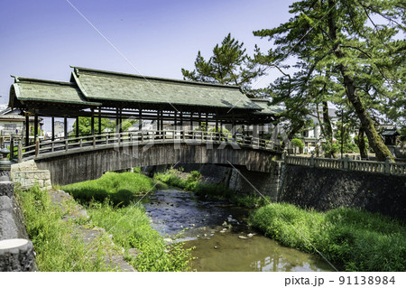 琴平　鞘橋　金倉川　香川県琴平町 91138984