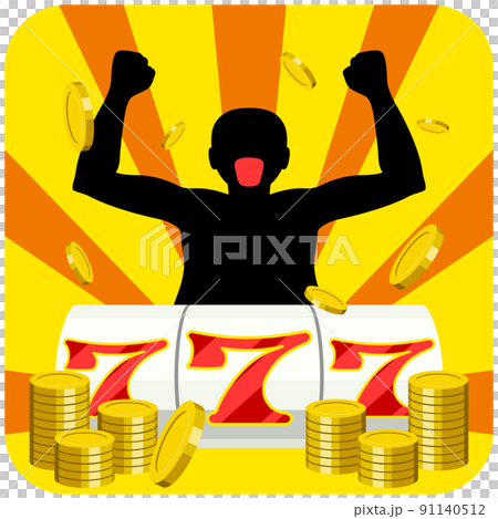 Icon of a man with three-seven slots 91140512