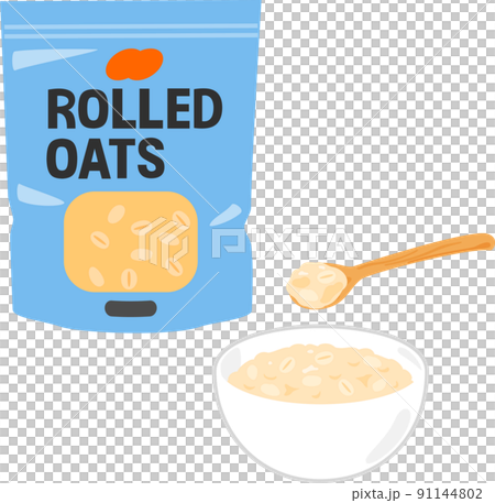 Rolled oats and oatmeal in a bag 91144802