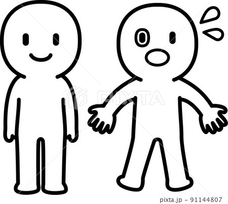 驚く人物と動じない人物 驚く人物と動じない人物 91144807