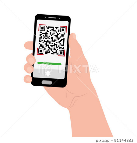 Scan the QR code on your mobile phone. Electronic, digital technologies, barcode. Color Vector illustration 91144832