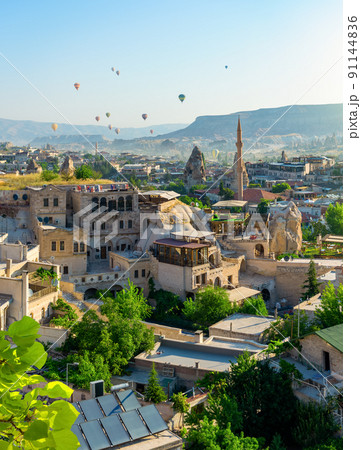 Valley in Cappadocia city Valley in Cappadocia city 91144836