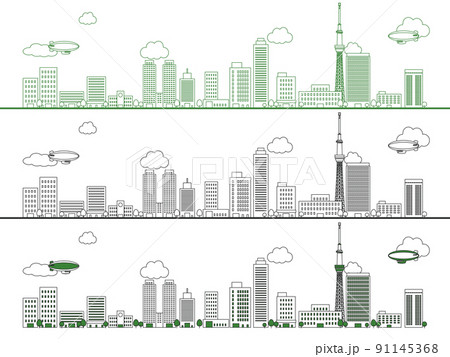 高層ビル　大都市　背景素材 91145368