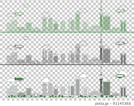 摩天大樓大城市背景素材 91145368