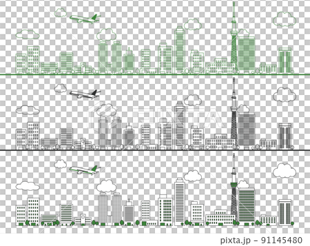 摩天大樓大城市背景素材 91145480