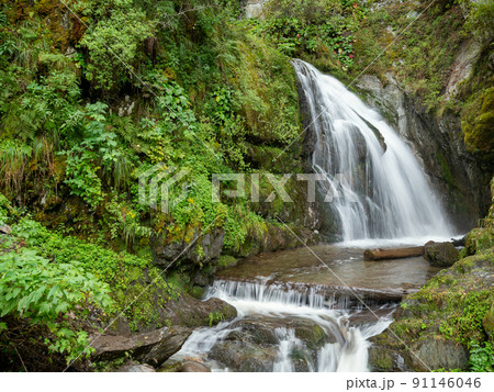 Small waterfall in Siberian forest Small waterfall in Siberian forest 91146046
