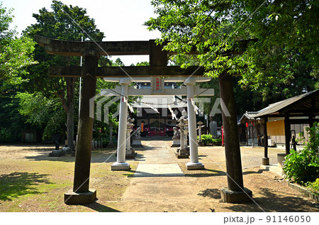 群馬県伊勢崎市下渕名の大國神社の二の鳥居 三の鳥居 群馬県伊勢崎市下渕名の大國神社の二の鳥居 三の鳥居 91146050