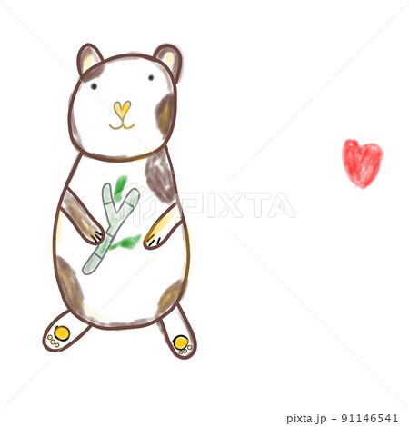 Doodle Panda in sketch style. Hand drawn cute children's illustrations 91146541