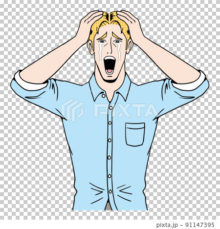 アメコミタッチの困っている白人 91147395