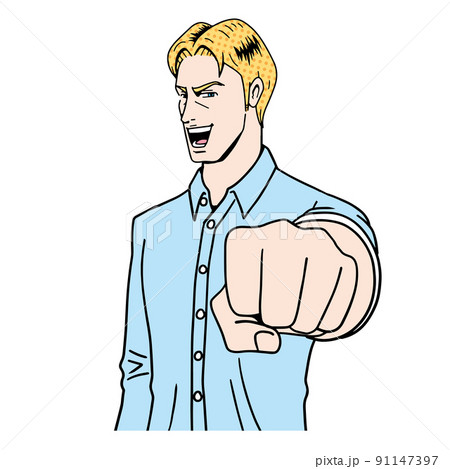 アメコミタッチの気合いの入った白人 91147397
