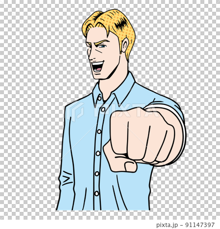 アメコミタッチの気合いの入った白人 91147397