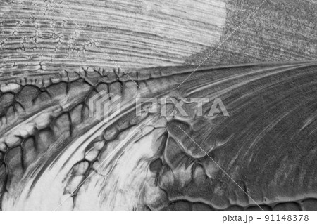 black white abstract acrylic painting color texture on white paper background by using rorschach inkblot method 91148378