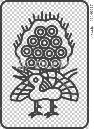 Line drawing Mahjong tile illustration icon Line drawing Mahjong tile illustration icon 91149917