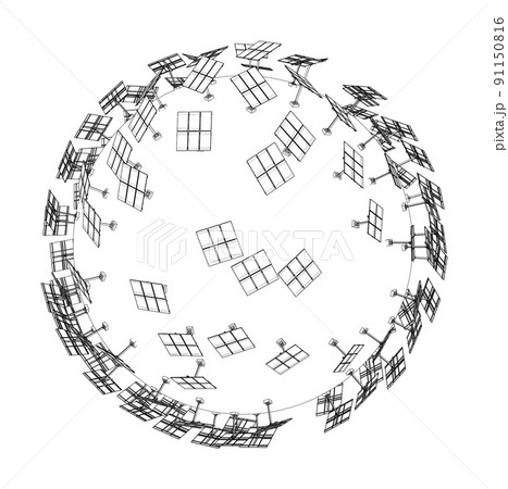 Solar Panels on Earth Concept. Vector 91150816
