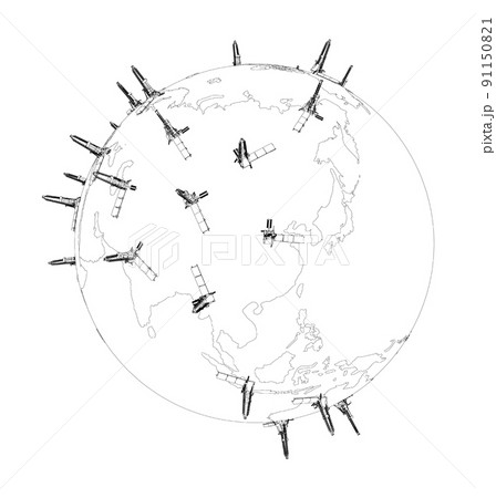 Oil rigs on Earth. Vector Oil rigs on Earth. Vector 91150821