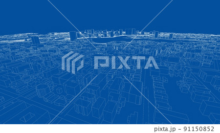 Cityscape Sketch. Vector rendering of 3d 91150852