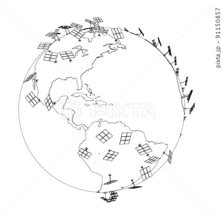 Solar Panels on Earth Concept. Vector Solar Panels on Earth Concept. Vector 91150857