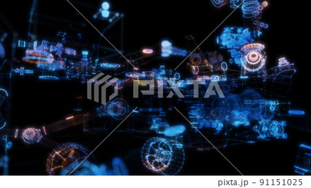 Abstract technology particles mesh background Abstract technology particles mesh background 91151025