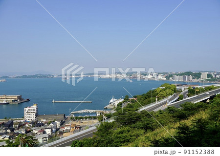 和布刈第二展望台から見る関門海峡 91152388