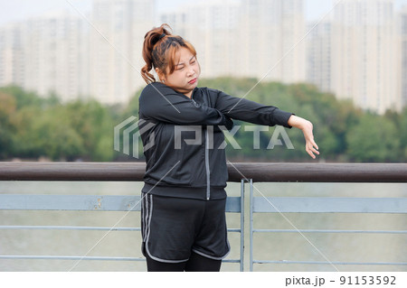 Asian fat girl in sportswear 91153592