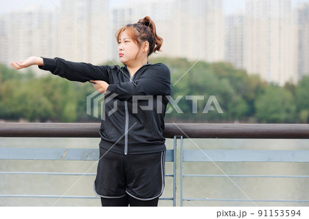 Asian fat girl in sportswear 91153594
