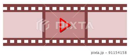 動画や映画の映像を再生するアイコン 91154158