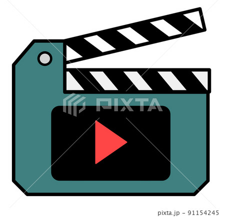動画や映画の撮影に使われるカチンコ 動画や映画の撮影に使われるカチンコ 91154245