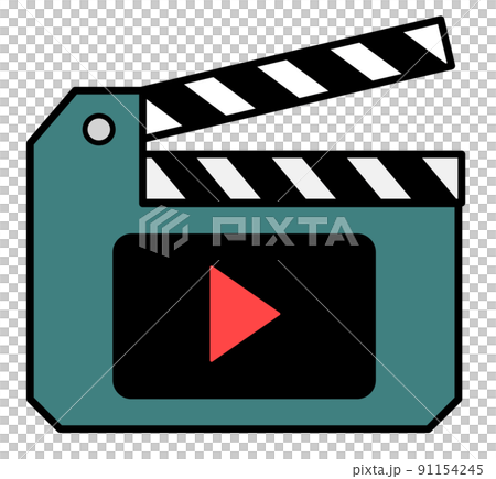 動画や映画の撮影に使われるカチンコ 動画や映画の撮影に使われるカチンコ 91154245