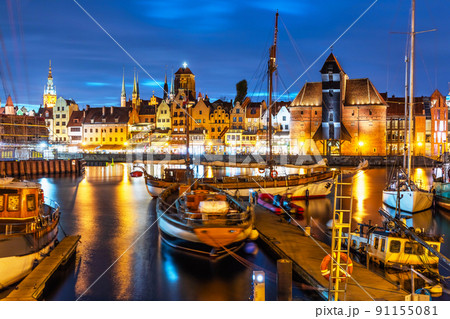 Night view of the Old Town of Gdansk, Poland Night view of the Old Town of Gdansk, Poland 91155081