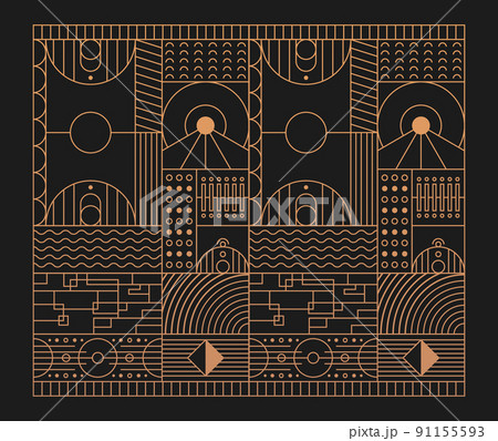 Modern geometric art deco. Vector abstract geometric background. Vector illustration. Modern geometric art deco. Vector abstract geometric background. Vector illustration. 91155593