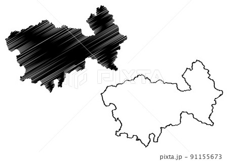 Uttarkashi district (Uttarakhand or Uttaranchal State, Republic of India) map vector illustration, scribble sketch Uttarkashi map 91155673