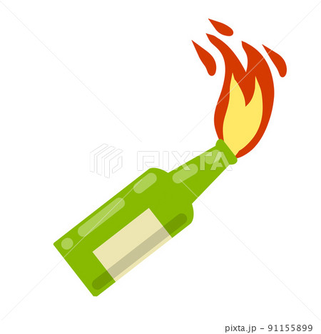 Molotov cocktail. Fire and bottle. Propellant Bomb and Napalm. Molotov cocktail. Fire and bottle. Propellant Bomb and Napalm. 91155899