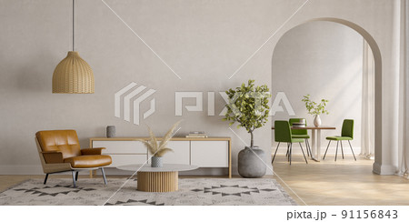 Modern style conceptual interior room 3d illustration 91156843