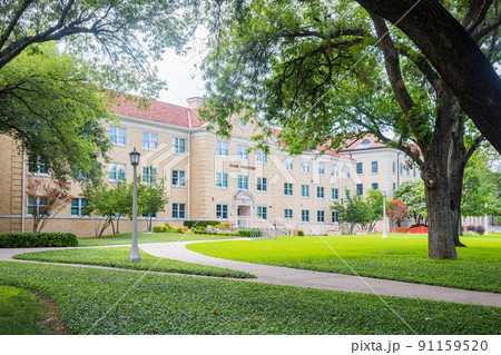 Overcast view of the Clark Dormitory of Texas Christian University Overcast view of the Clark Dormitory of Texas Christian University 91159520