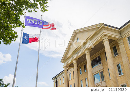 Overcast view of the campus of Texas Christian University Overcast view of the campus of Texas Christian University 91159529