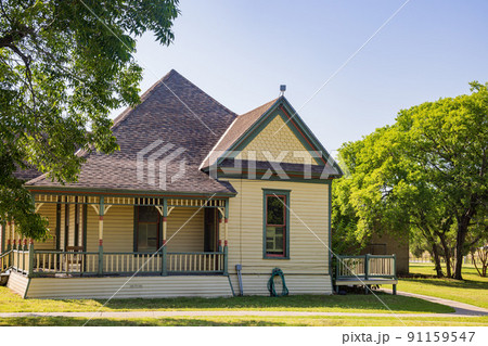 Sunny view of historical building in Old City Park Sunny view of historical building in Old City Park 91159547
