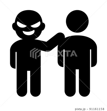 人の肩に悪い顔して触る人 91161158