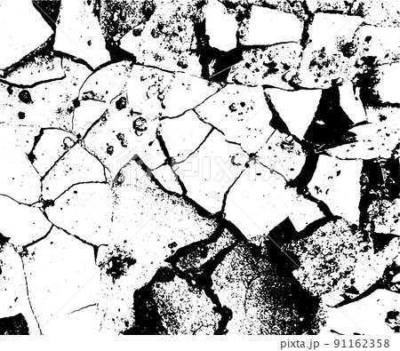 The cracks texture white and black. Vector background. 91162358