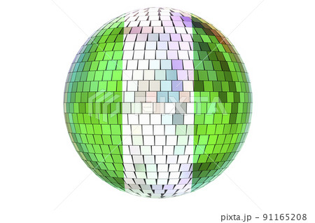 Mirror disco ball with Nigerian flag, 3D rendering 91165208