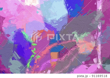 Abstract beautiful oil painting geometric illustration 91169518
