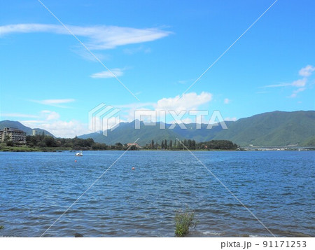 河口湖のほとりの風景 河口湖のほとりの風景 91171253